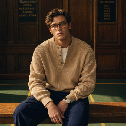 PRIMUS - Henley-Strickpullover